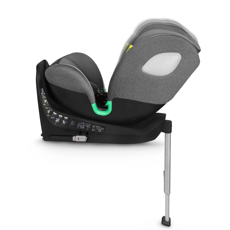 Scaun auto, Lionelo, i-Size Braam, 0-36 Kg, 40-150 cm, Cu isofix si picior de fixare, Protectie laterala, Rotire 360 grade, Ajustare spatar in 5 pozitii, Tetiera reglabila in 14 trepte, Conform cu standardul european de securitate R129, Gri