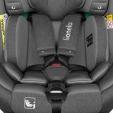 Scaun auto, Lionelo, i-Size Braam, 0-36 Kg, 40-150 cm, Cu isofix si picior de fixare, Protectie laterala, Rotire 360 grade, Ajustare spatar in 5 pozitii, Tetiera reglabila in 14 trepte, Conform cu standardul european de securitate R129, Gri