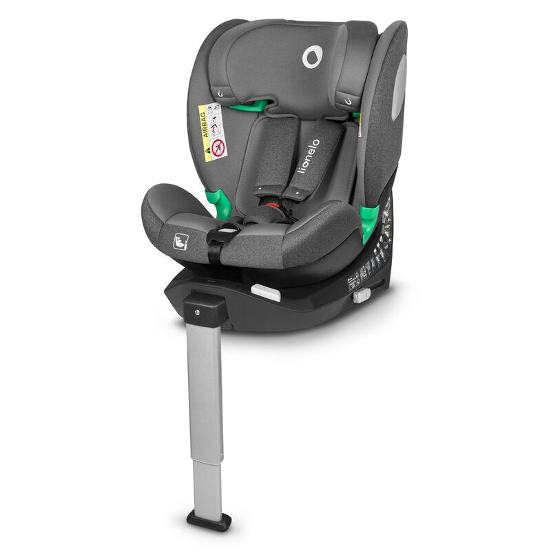 Scaun auto, Lionelo, i-Size Braam, 0-36 Kg, 40-150 cm, Cu isofix si picior de fixare, Protectie laterala, Rotire 360 grade, Ajustare spatar in 5 pozitii, Tetiera reglabila in 14 trepte, Conform cu standardul european de securitate R129, Gri - gogobaby.ro