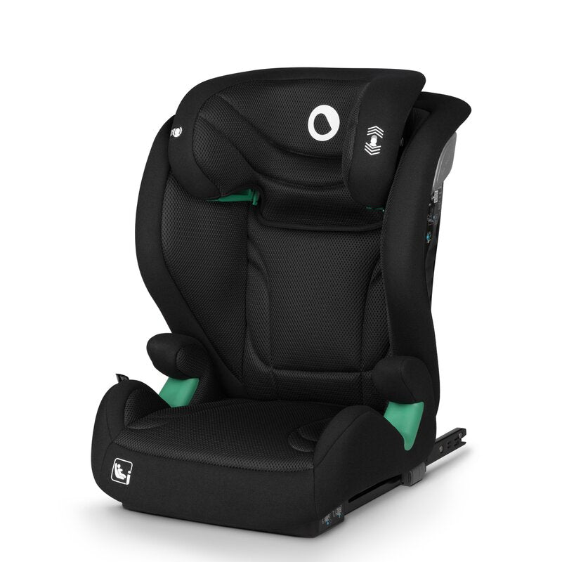 Scaun auto, Lionelo, i-Size Igo, 100- 150 cm, Cu isofix, Protectie laterala, Ajustare spatar in 2 pozitii, Tetiera Tri-Guard reglabila in 11 pozitii, Conform cu standardul european de securitate R129, Negru