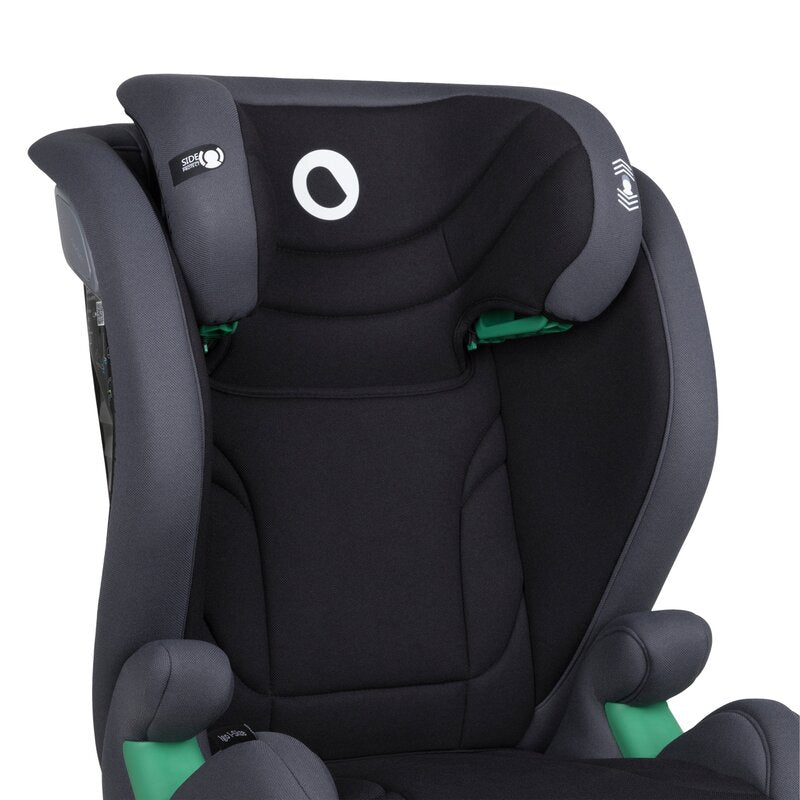 Scaun auto, Lionelo, i-Size Igo, 100- 150 cm, Cu isofix, Protectie laterala, Ajustare spatar in 2 pozitii, Tetiera Tri-Guard reglabila in 11 pozitii, Conform cu standardul european de securitate R129, Gri