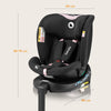 Scaun auto, Lionelo, i-Size Navy, 0-36 Kg, 40-150 cm, Cu isofix si picior de fixare, Protectie laterala, Rotire 360 grade, Ajustare spatar in 4 pozitii, Tetiera reglabila in 11 trepte, Conform cu R129, Negru/Roz