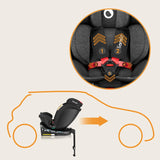 Scaun auto, Lionelo, i-Size Navy, 0-36 Kg, 40-150 cm, Cu isofix si picior de fixare, Protectie laterala, Rotire 360 grade, Ajustare spatar in 4 pozitii, Tetiera reglabila in 11 trepte, Conform cu R129, Negru/Rosu