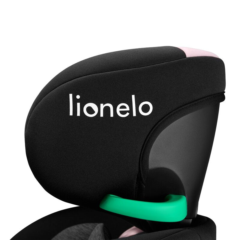 Scaun auto, Lionelo, i-Size Navy, 0-36 Kg, 40-150 cm, Cu isofix si picior de fixare, Protectie laterala, Rotire 360 grade, Ajustare spatar in 4 pozitii, Tetiera reglabila in 11 trepte, Conform cu R129, Negru/Roz - gogobaby.ro