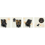 Scaun auto, Lionelo, i-Size Navy, 0-36 Kg, 40-150 cm, Cu isofix si picior de fixare, Protectie laterala, Rotire 360 grade, Ajustare spatar in 4 pozitii, Tetiera reglabila in 11 trepte, Conform cu R129, Negru/Roz