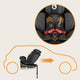 Scaun auto, Lionelo, i-Size Navy, 0-36 Kg, 40-150 cm, Cu isofix si picior de fixare, Protectie laterala, Rotire 360 grade, Ajustare spatar in 4 pozitii, Tetiera reglabila in 11 trepte, Conform cu R129, Negru/Rosu