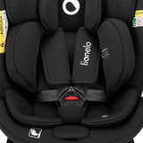 Scaun auto, Lionelo, i-Size Navy, 0-36 Kg, 40-150 cm, Cu isofix si picior de fixare, Protectie laterala, Rotire 360 grade, Ajustare spatar in 4 pozitii, Tetiera reglabila in 11 trepte, Conform cu R129, Negru