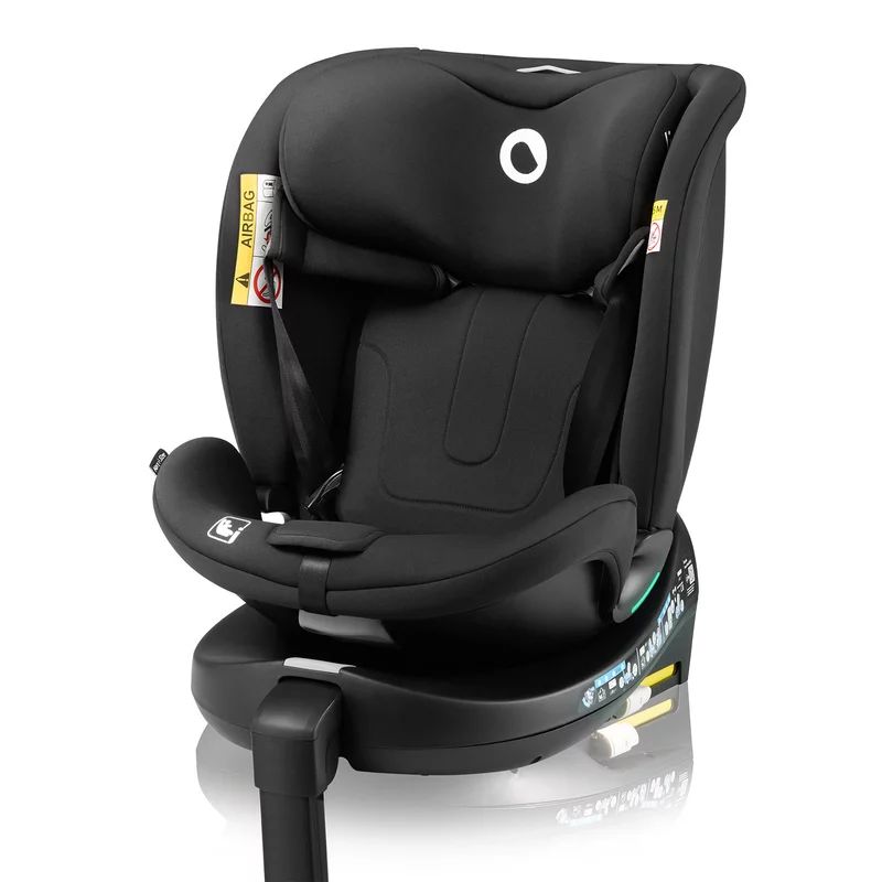 Scaun auto, Lionelo, i-Size Navy, 0-36 Kg, 40-150 cm, Cu isofix si picior de fixare, Protectie laterala, Rotire 360 grade, Ajustare spatar in 4 pozitii, Tetiera reglabila in 11 trepte, Conform cu R129, Negru