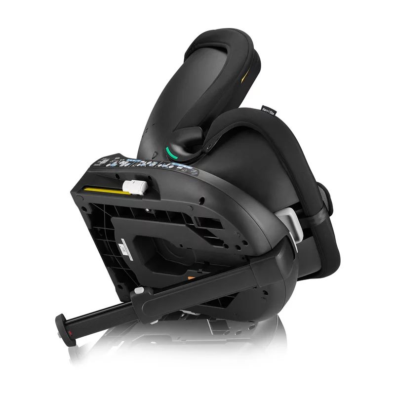 Scaun auto, Lionelo, i-Size Navy, 0-36 Kg, 40-150 cm, Cu isofix si picior de fixare, Protectie laterala, Rotire 360 grade, Ajustare spatar in 4 pozitii, Tetiera reglabila in 11 trepte, Conform cu R129, Negru