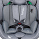 Scaun auto, Lionelo, Lavender I-size, Isofix, Cu centura TopTether, Cu spatar inclinabil in 5 pozitii, Cu tetiera reglabila in 13 pozitii, Instalare cu fata inainte, 9-36 Kg, 76-150 cm, Conform cu ECE R129, Gri