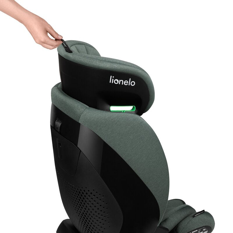 Scaun auto, Lionelo, Lavender I-size, Isofix, Cu centura TopTether, Cu spatar inclinabil in 5 pozitii, Cu tetiera reglabila in 13 pozitii, Instalare cu fata inainte, 9-36 Kg, 76-150 cm, Conform cu ECE R129, Verde - gogobaby.ro