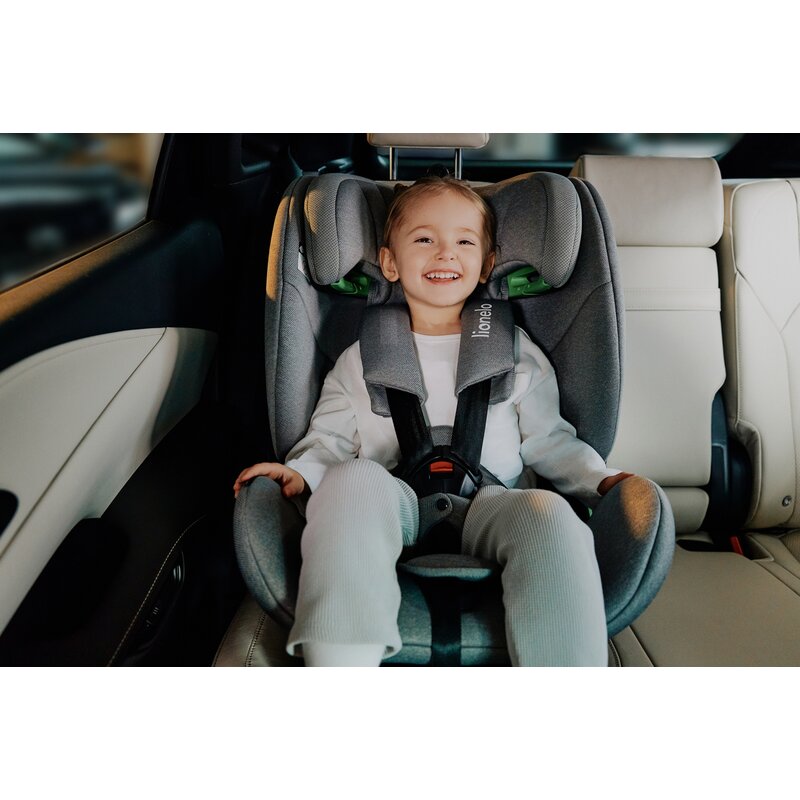 Scaun auto, Lionelo, Lavender I-size, Isofix, Cu centura TopTether, Cu spatar inclinabil in 5 pozitii, Cu tetiera reglabila in 13 pozitii, Instalare cu fata inainte, 9-36 Kg, 76-150 cm, Conform cu ECE R129, Verde - gogobaby.ro