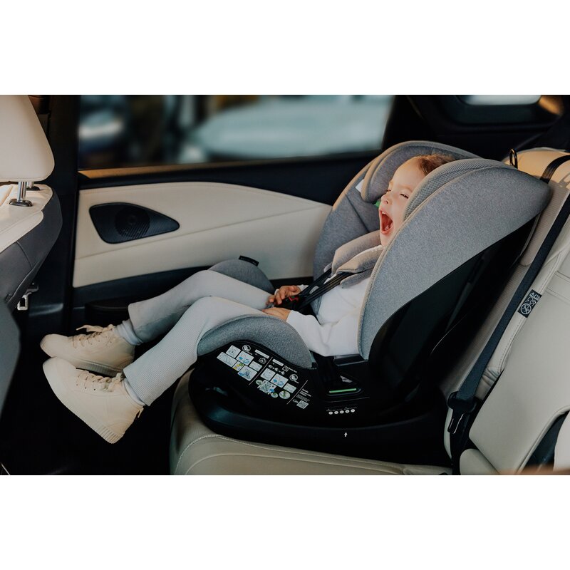 Scaun auto, Lionelo, Lavender I-size, Isofix, Cu centura TopTether, Cu spatar inclinabil in 5 pozitii, Cu tetiera reglabila in 13 pozitii, Instalare cu fata inainte, 9-36 Kg, 76-150 cm, Conform cu ECE R129, Verde - gogobaby.ro