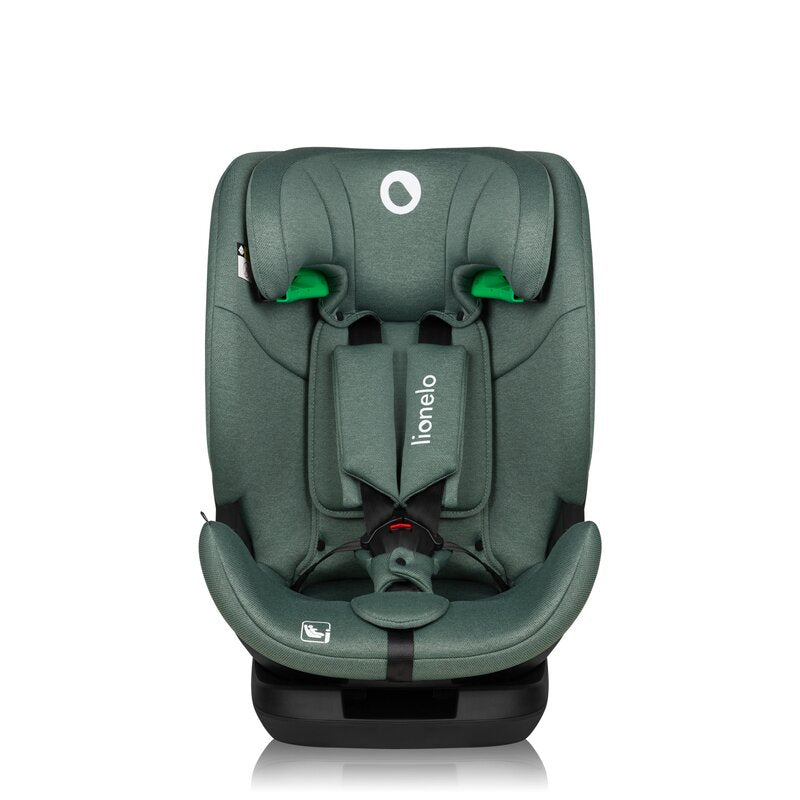 Scaun auto, Lionelo, Lavender I-size, Isofix, Cu centura TopTether, Cu spatar inclinabil in 5 pozitii, Cu tetiera reglabila in 13 pozitii, Instalare cu fata inainte, 9-36 Kg, 76-150 cm, Conform cu ECE R129, Verde - gogobaby.ro