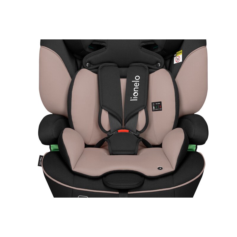 Scaun auto, Lionelo, Levi i-Size, Universal, Instalare FWF, Cu tetiera reglabila in 10 pozitii, Cu spatar detasabil, 76-150 cm, Conform cu R129, Bej - gogobaby.ro