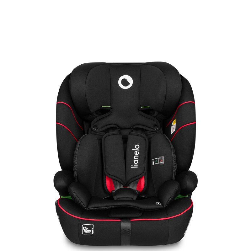 Scaun auto, Lionelo, Levi i-Size, Universal, Instalare FWF, Cu tetiera reglabila in 10 pozitii, Cu spatar detasabil, 76-150 cm, Conform cu R129, Negru