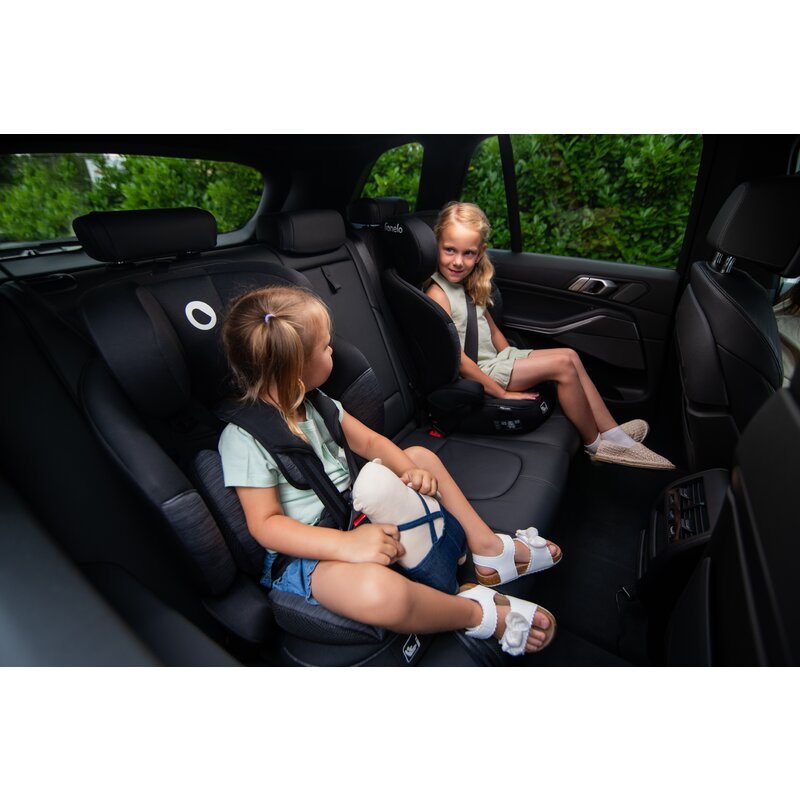 Scaun auto, Lionelo, Levi i-Size, Universal, Instalare FWF, Cu tetiera reglabila in 10 pozitii, Cu spatar detasabil, 76-150 cm, Conform cu R129, Negru