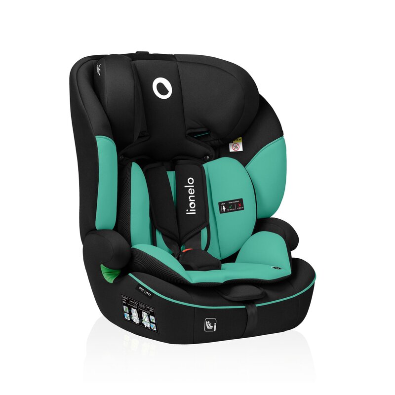 Scaun auto, Lionelo, Levi i-Size, Universal, Instalare FWF, Cu tetiera reglabila in 10 pozitii, Cu spatar detasabil, 76-150 cm, Conform cu R129, Verde