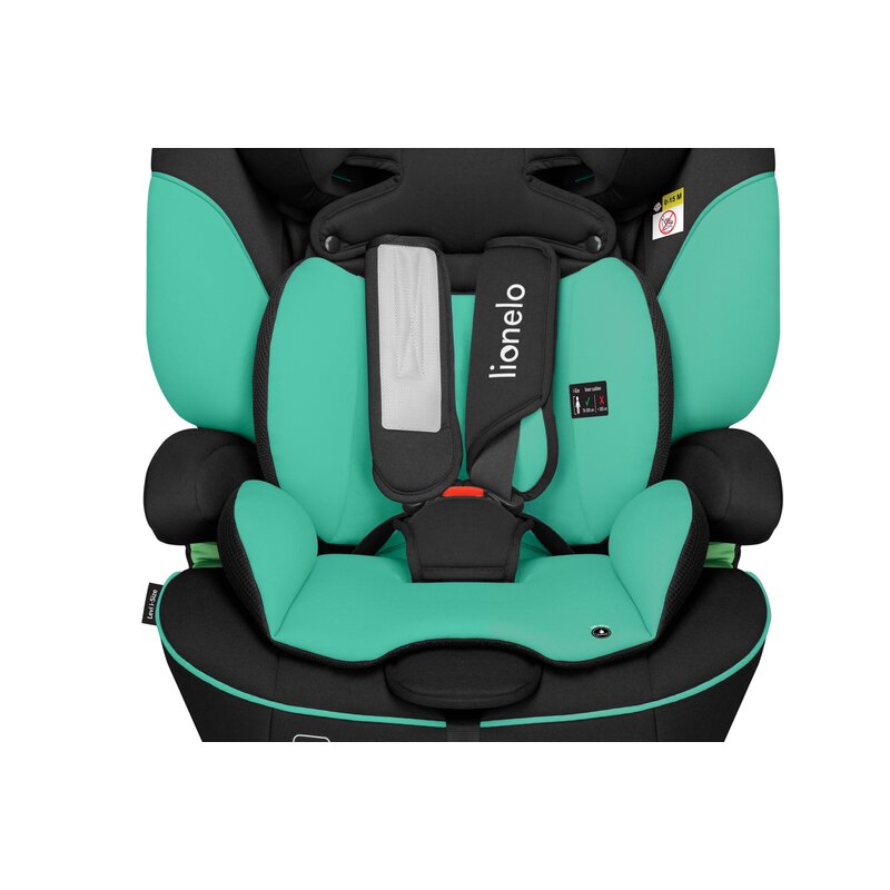 Scaun auto, Lionelo, Levi i-Size, Universal, Instalare FWF, Cu tetiera reglabila in 10 pozitii, Cu spatar detasabil, 76-150 cm, Conform cu R129, Verde