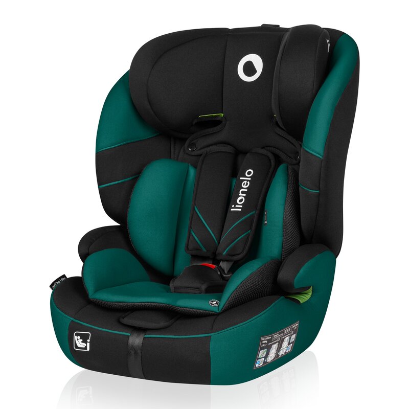 Scaun auto, Lionelo, Levi One i-Size, Universal, Instalare FWF, Cu tetiera reglabila in 10 pozitii, Cu spatar detasabil, 76-150 cm, Conform cu R129, Verde