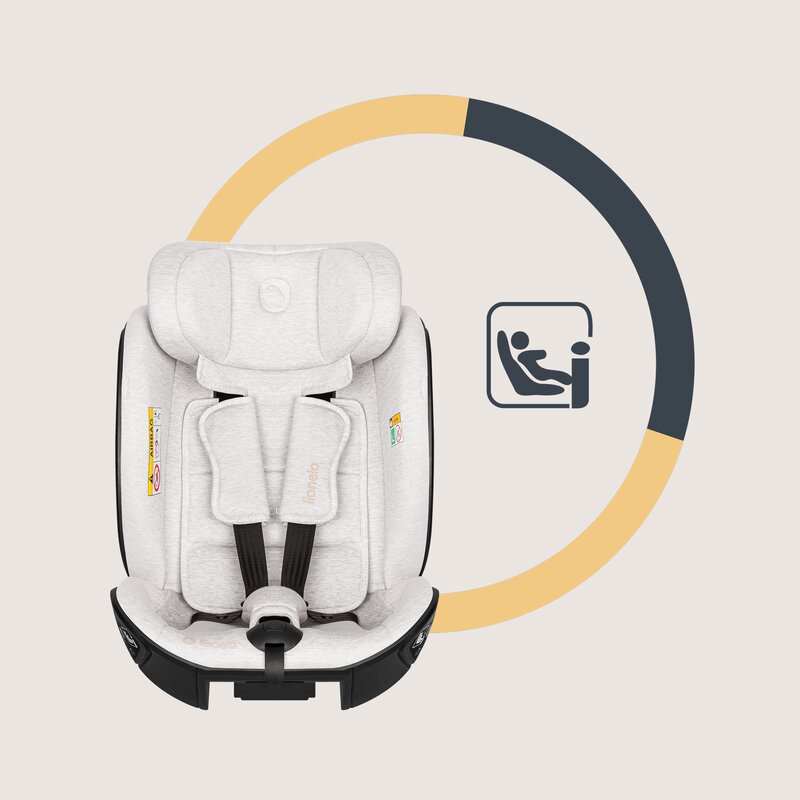 Scaun auto, Lionelo, Moxie Next, i-Size, 40-105 cm, Tetiera reglabila pe 8 trepte, Inclinare spatar in 5 pozitii, Carcasa ventilata, Din bambus, Protectie avansata, Husa detasabila, Conform cu R129, Bej - gogobaby.ro