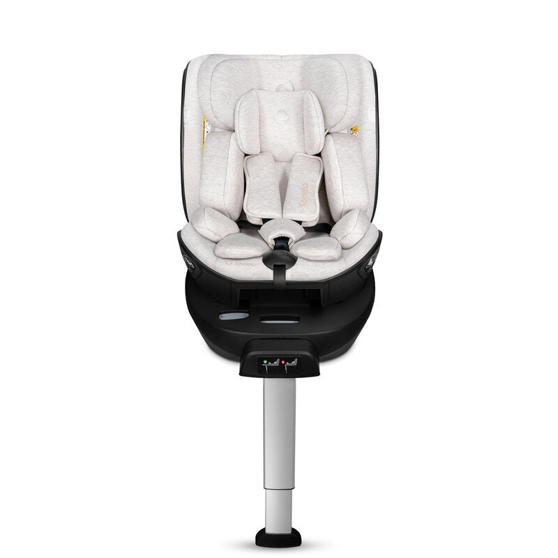Scaun auto, Lionelo, Moxie Next, i-Size, 40-105 cm, Tetiera reglabila pe 8 trepte, Inclinare spatar in 5 pozitii, Carcasa ventilata, Din bambus, Protectie avansata, Husa detasabila, Conform cu R129, Bej - gogobaby.ro