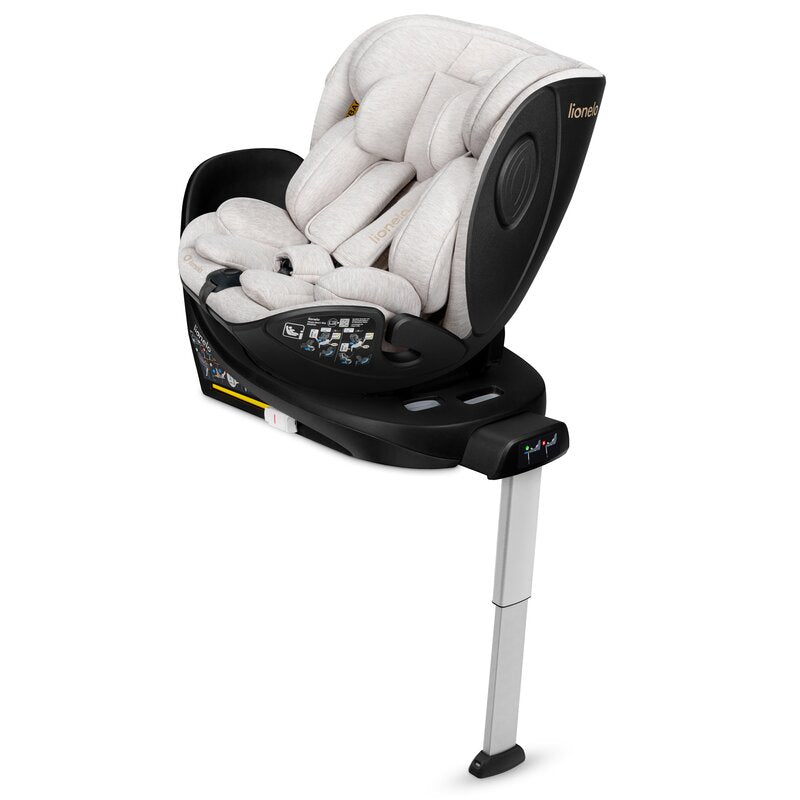 Scaun auto, Lionelo, Moxie Next, i-Size, 40-105 cm, Tetiera reglabila pe 8 trepte, Inclinare spatar in 5 pozitii, Carcasa ventilata, Din bambus, Protectie avansata, Husa detasabila, Conform cu R129, Bej - gogobaby.ro