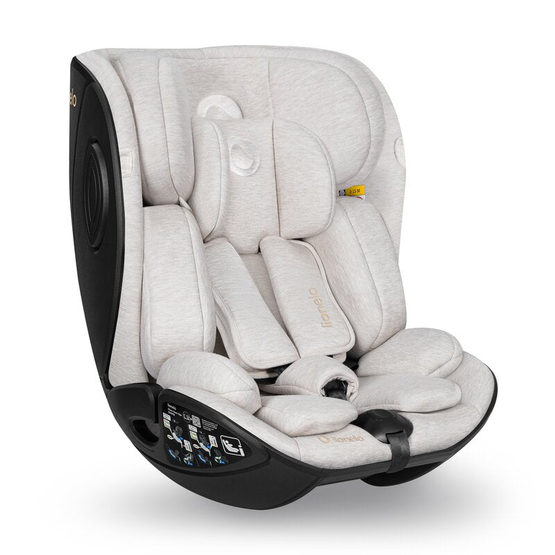 Scaun auto, Lionelo, Moxie Next, i-Size, 40-105 cm, Tetiera reglabila pe 8 trepte, Inclinare spatar in 5 pozitii, Carcasa ventilata, Din bambus, Protectie avansata, Husa detasabila, Conform cu R129, Bej - gogobaby.ro