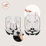 Scaun auto, Lionelo, Moxie Next, i-Size, 40-105 cm, Tetiera reglabila pe 8 trepte, Inclinare spatar in 5 pozitii, Carcasa ventilata, Din bambus, Protectie avansata, Husa detasabila, Conform cu R129, Bej