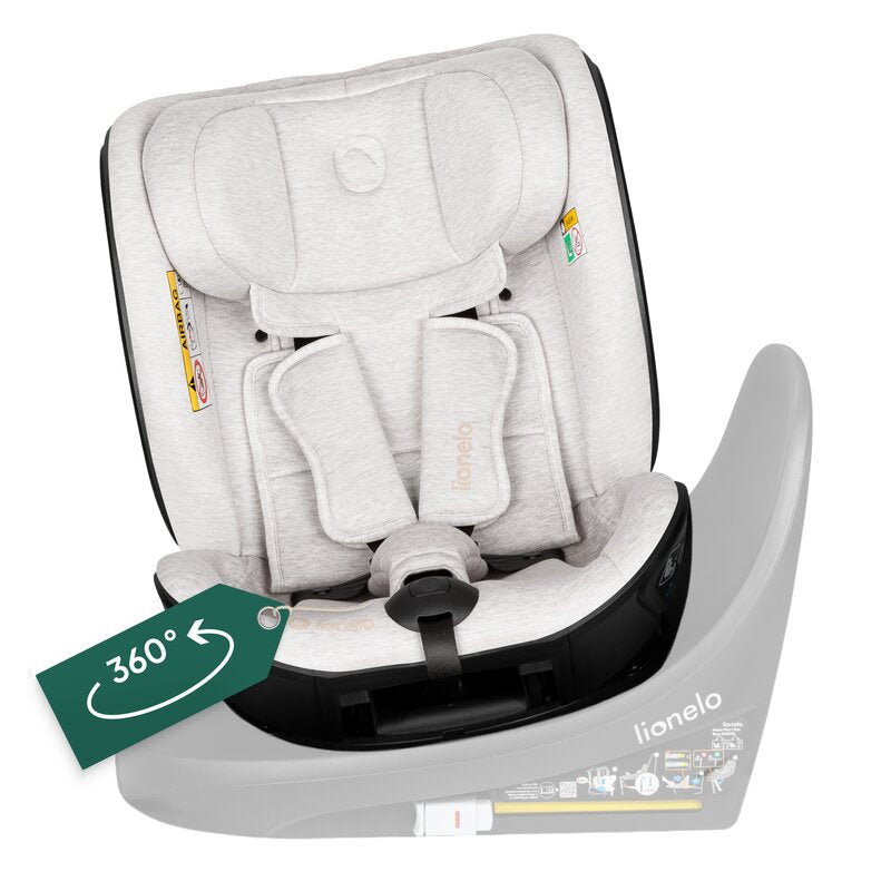 Scaun auto, Lionelo, Moxie Next, i-Size, 40-105 cm, Tetiera reglabila pe 8 trepte, Inclinare spatar in 5 pozitii, Carcasa ventilata, Din bambus, Protectie avansata, Husa detasabila, Conform cu R129, Bej - gogobaby.ro