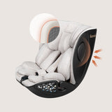 Scaun auto, Lionelo, Moxie Next, i-Size, 40-105 cm, Tetiera reglabila pe 8 trepte, Inclinare spatar in 5 pozitii, Carcasa ventilata, Din bambus, Protectie avansata, Husa detasabila, Conform cu R129, Bej