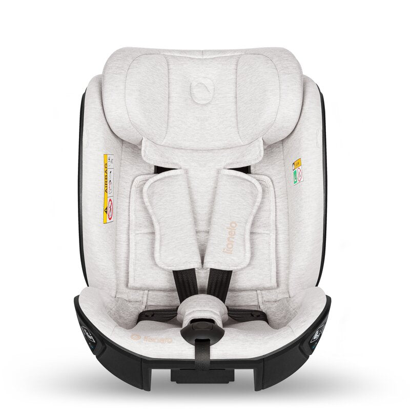 Scaun auto, Lionelo, Moxie Next, i-Size, 40-105 cm, Tetiera reglabila pe 8 trepte, Inclinare spatar in 5 pozitii, Carcasa ventilata, Din bambus, Protectie avansata, Husa detasabila, Conform cu R129, Bej