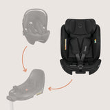 Scaun auto, Lionelo, Moxie Next, i-Size, 40-105 cm, Tetiera reglabila pe 8 trepte, Inclinare spatar in 5 pozitii, Carcasa ventilata, Din bambus, Protectie avansata, Husa detasabila, Conform cu R129, Negru