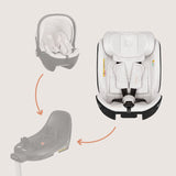 Scaun auto, Lionelo, Moxie Next, i-Size, 40-105 cm, Tetiera reglabila pe 8 trepte, Inclinare spatar in 5 pozitii, Carcasa ventilata, Din bambus, Protectie avansata, Husa detasabila, Conform cu R129, Bej