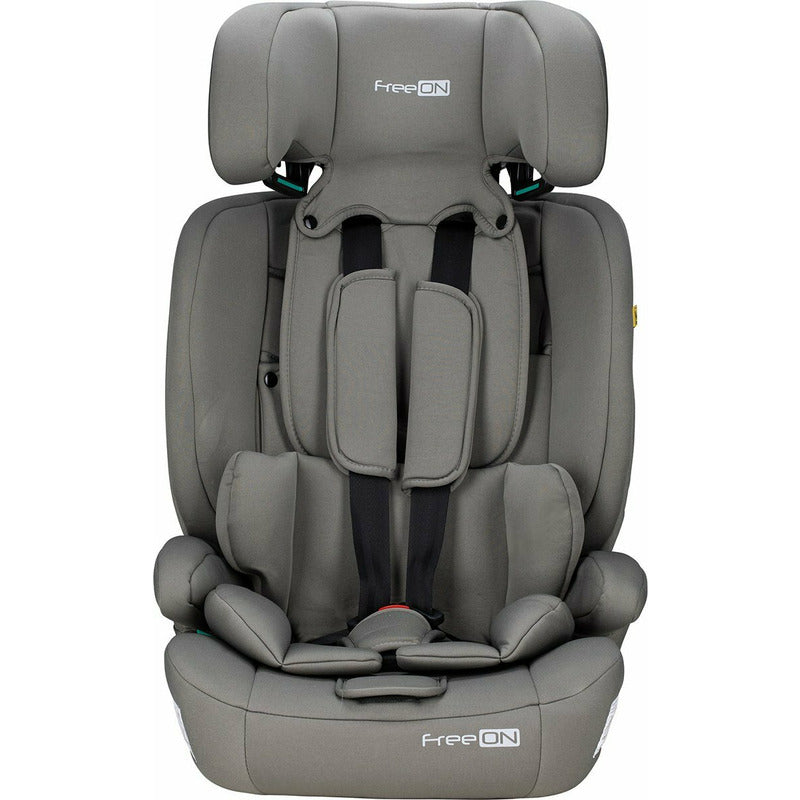 Scaun auto, FreeON, Uran, Pentru copii, I-Size, 76 - 150 cm/ 1 - 12 ani, Cu tetiera reglabila in 14 pozitii, Conform cu standardul european de securitate ECE R129, Khaki Grey