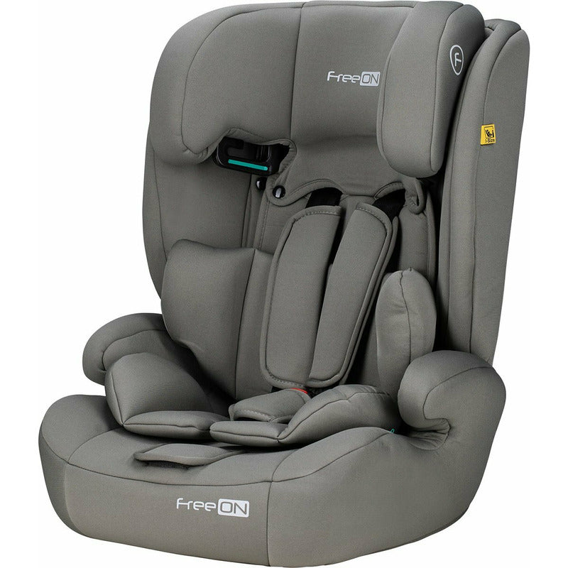 Scaun auto, FreeON, Uran, Pentru copii, I-Size, 76 - 150 cm/ 1 - 12 ani, Cu tetiera reglabila in 14 pozitii, Conform cu standardul european de securitate ECE R129, Khaki Grey - gogobaby.ro