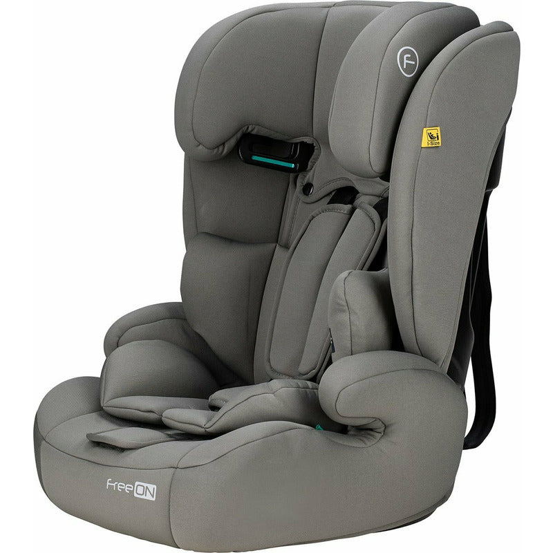Scaun auto, FreeON, Uran, Pentru copii, I-Size, 76 - 150 cm/ 1 - 12 ani, Cu tetiera reglabila in 14 pozitii, Conform cu standardul european de securitate ECE R129, Khaki Grey