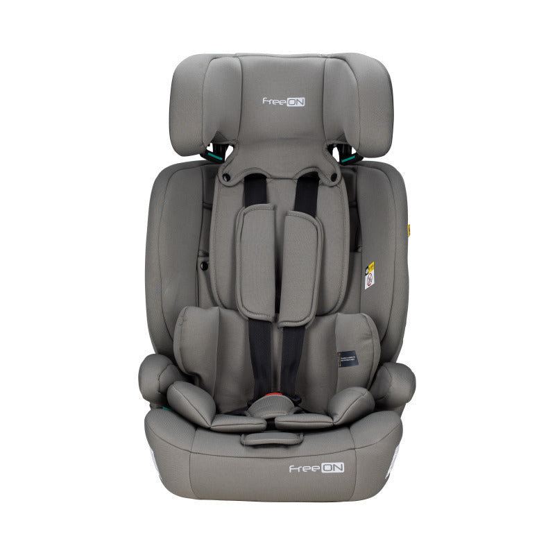 Scaun auto, FreeON, Uran, Pentru copii, I-Size, 76 - 150 cm/ 1 - 12 ani, Cu tetiera reglabila in 14 pozitii, Conform cu standardul european de securitate ECE R129, Khaki Grey