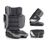 Scaun auto, Petite&Mars, Flex Pro i-Size, Orientare in directia sensului de mers, Tetiera reglabila in 8 pozitii, cu Isofix, Pliabil, R129, 100-150 cm, 3-12 ani, Gri