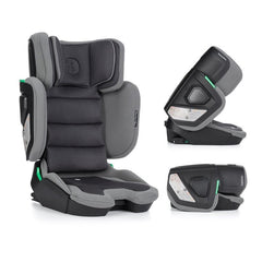Scaun auto, Petite&Mars, Flex Pro i-Size, Orientare in directia sensului de mers, Tetiera reglabila in 8 pozitii, cu Isofix, Pliabil, R129, 100-150 cm, 3-12 ani, Gri
