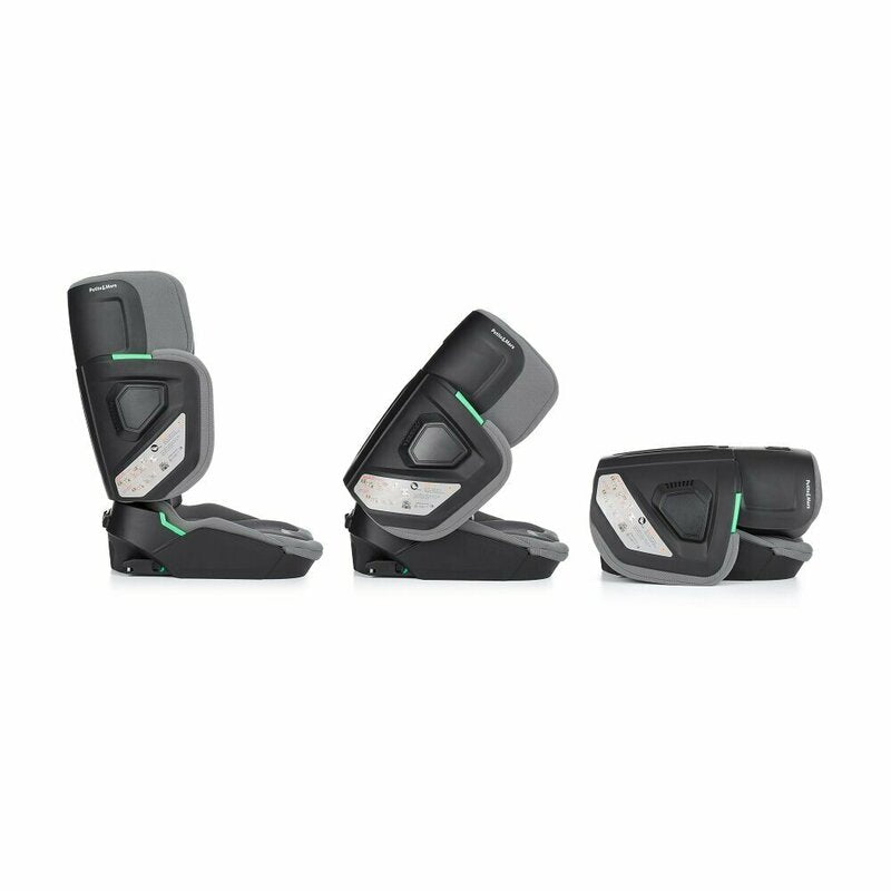 Scaun auto, Petite&Mars, Flex Pro i-Size, Orientare in directia sensului de mers, Tetiera reglabila in 8 pozitii, cu Isofix, Pliabil, R129, 100-150 cm, 3-12 ani, Gri