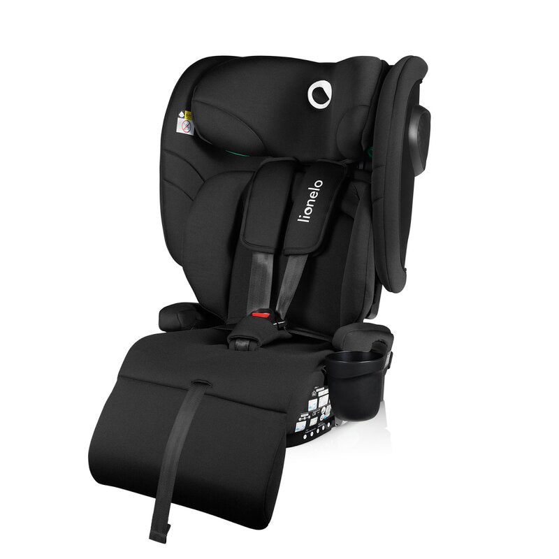 Scaun auto pliabil, Lionelo, Nelly, i-Size, 76- 150 cm, Tetiera reglabila in 15 pozitii, Spatar reglabil in 4 pozitii, Sisteme de fixare Isofix si Top Tether, Sezut lat si confortabil, Conform cu ECE R129, Negru - gogobaby.ro