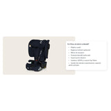 Scaun auto pliabil, Lionelo, Nelly, i-Size, 76- 150 cm, Tetiera reglabila in 15 pozitii, Spatar reglabil in 4 pozitii, Sisteme de fixare Isofix si Top Tether, Sezut lat si confortabil, Conform cu ECE R129, Negru