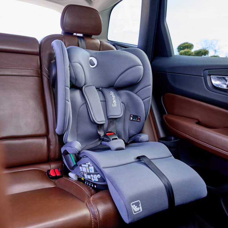 Scaun auto pliabil, Lionelo, Nelly, i-Size, 76- 150 cm, Tetiera reglabila in 15 pozitii, Spatar reglabil in 4 pozitii, Sisteme de fixare Isofix si Top Tether, Sezut lat si confortabil, Conform cu ECE R129, Gri - gogobaby.ro