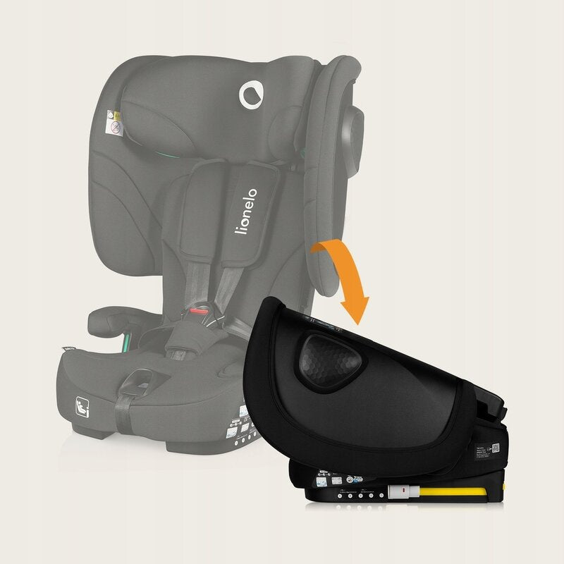 Scaun auto pliabil, Lionelo, Nelly, i-Size, 76- 150 cm, Tetiera reglabila in 15 pozitii, Spatar reglabil in 4 pozitii, Sisteme de fixare Isofix si Top Tether, Sezut lat si confortabil, Conform cu ECE R129, Negru - gogobaby.ro