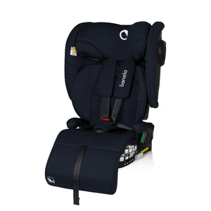 Scaun auto pliabil, Lionelo, Nelly, i-Size, 76- 150 cm, Tetiera reglabila in 15 pozitii, Spatar reglabil in 4 pozitii, Sisteme de fixare Isofix si Top Tether, Sezut lat si confortabil, Conform cu ECE R129, Albastru