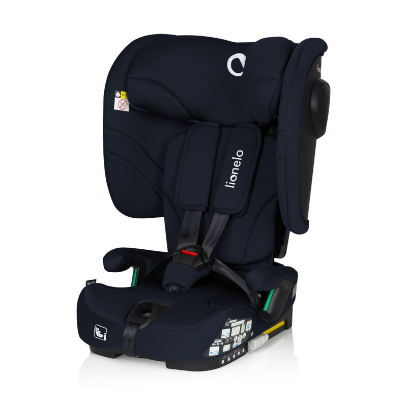 Scaun auto pliabil, Lionelo, Nelly, i-Size, 76- 150 cm, Tetiera reglabila in 15 pozitii, Spatar reglabil in 4 pozitii, Sisteme de fixare Isofix si Top Tether, Sezut lat si confortabil, Conform cu ECE R129, Albastru