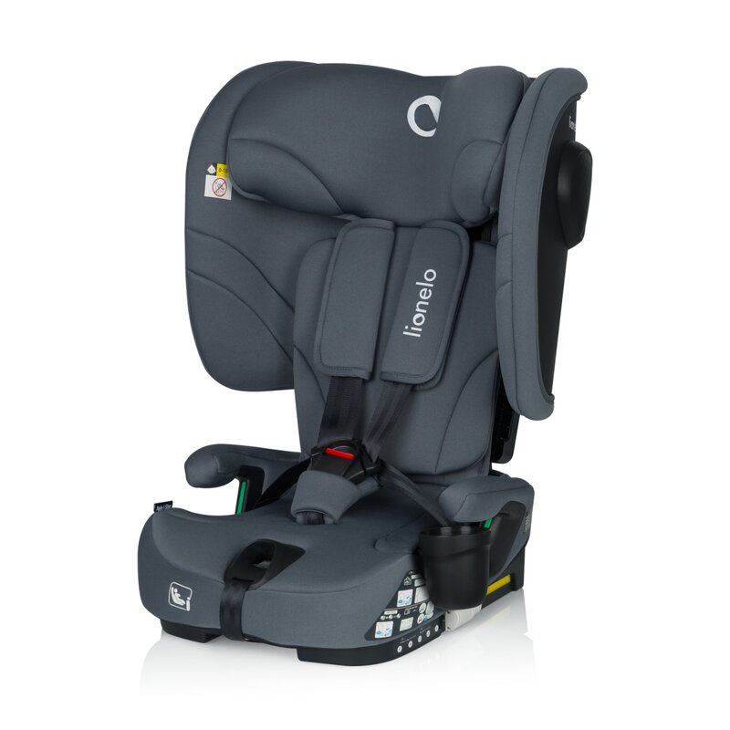 Scaun auto pliabil, Lionelo, Nelly, i-Size, 76- 150 cm, Tetiera reglabila in 15 pozitii, Spatar reglabil in 4 pozitii, Sisteme de fixare Isofix si Top Tether, Sezut lat si confortabil, Conform cu ECE R129, Gri - gogobaby.ro