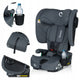 Scaun auto pliabil, Lionelo, Nelly, i-Size, 76- 150 cm, Tetiera reglabila in 15 pozitii, Spatar reglabil in 4 pozitii, Sisteme de fixare Isofix si Top Tether, Sezut lat si confortabil, Conform cu ECE R129, Gri