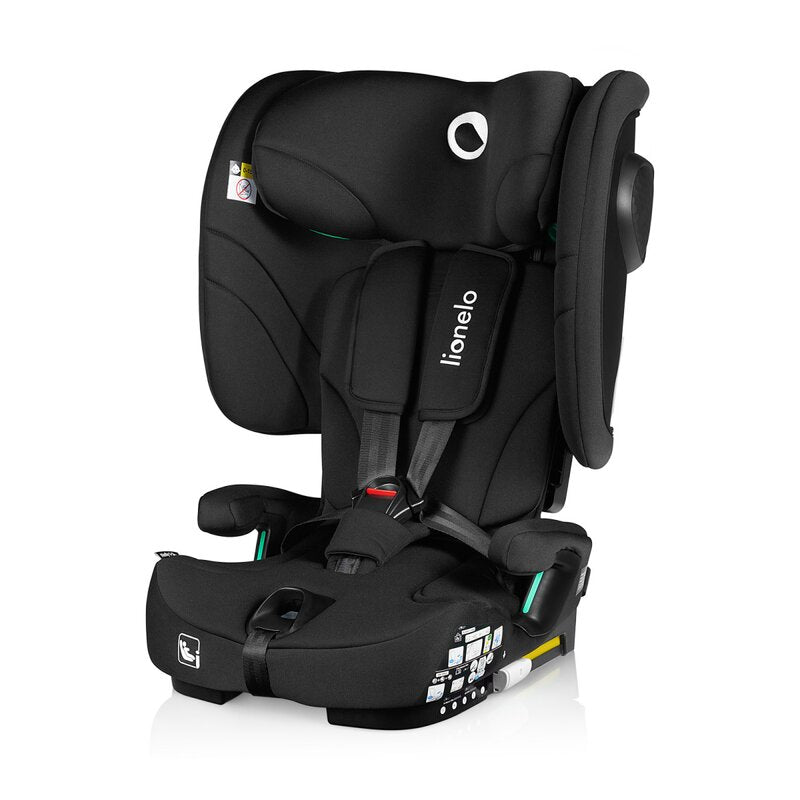 Scaun auto pliabil, Lionelo, Nelly, i-Size, 76- 150 cm, Tetiera reglabila in 15 pozitii, Spatar reglabil in 4 pozitii, Sisteme de fixare Isofix si Top Tether, Sezut lat si confortabil, Conform cu ECE R129, Negru - gogobaby.ro